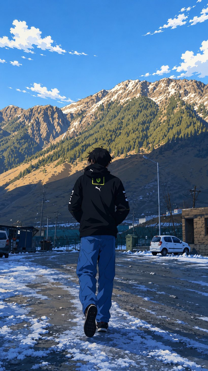 冬日散步时看到的克什米尔雪山